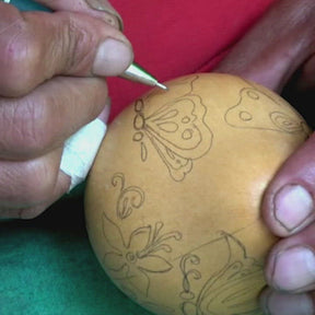Bee Doodle - Gourd Ornament