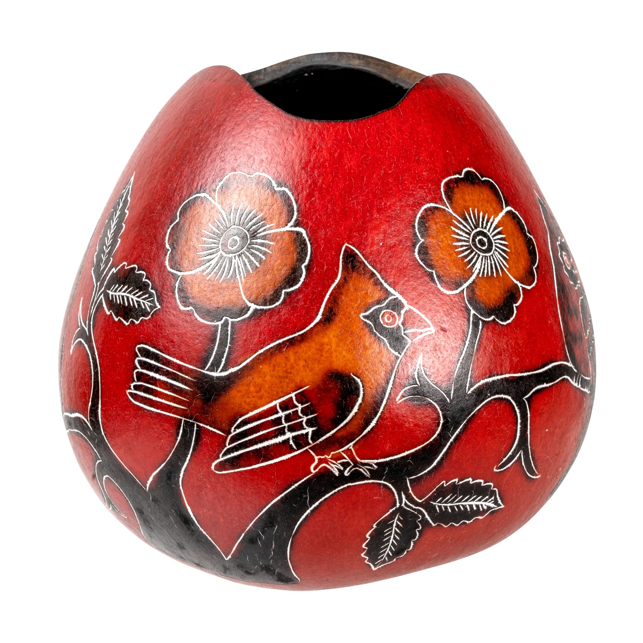 Cardinals - Medium Gourd Vessel