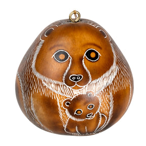 Bear Mom and Cub - Gourd Ornament