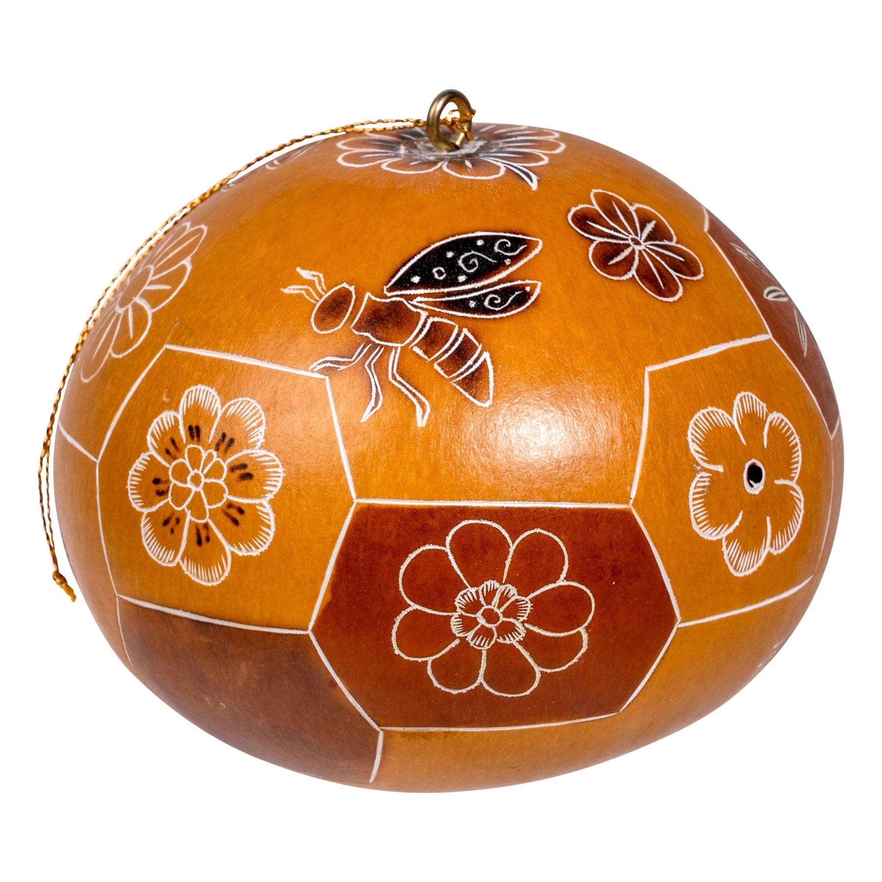Bee Doodle - Gourd Ornament