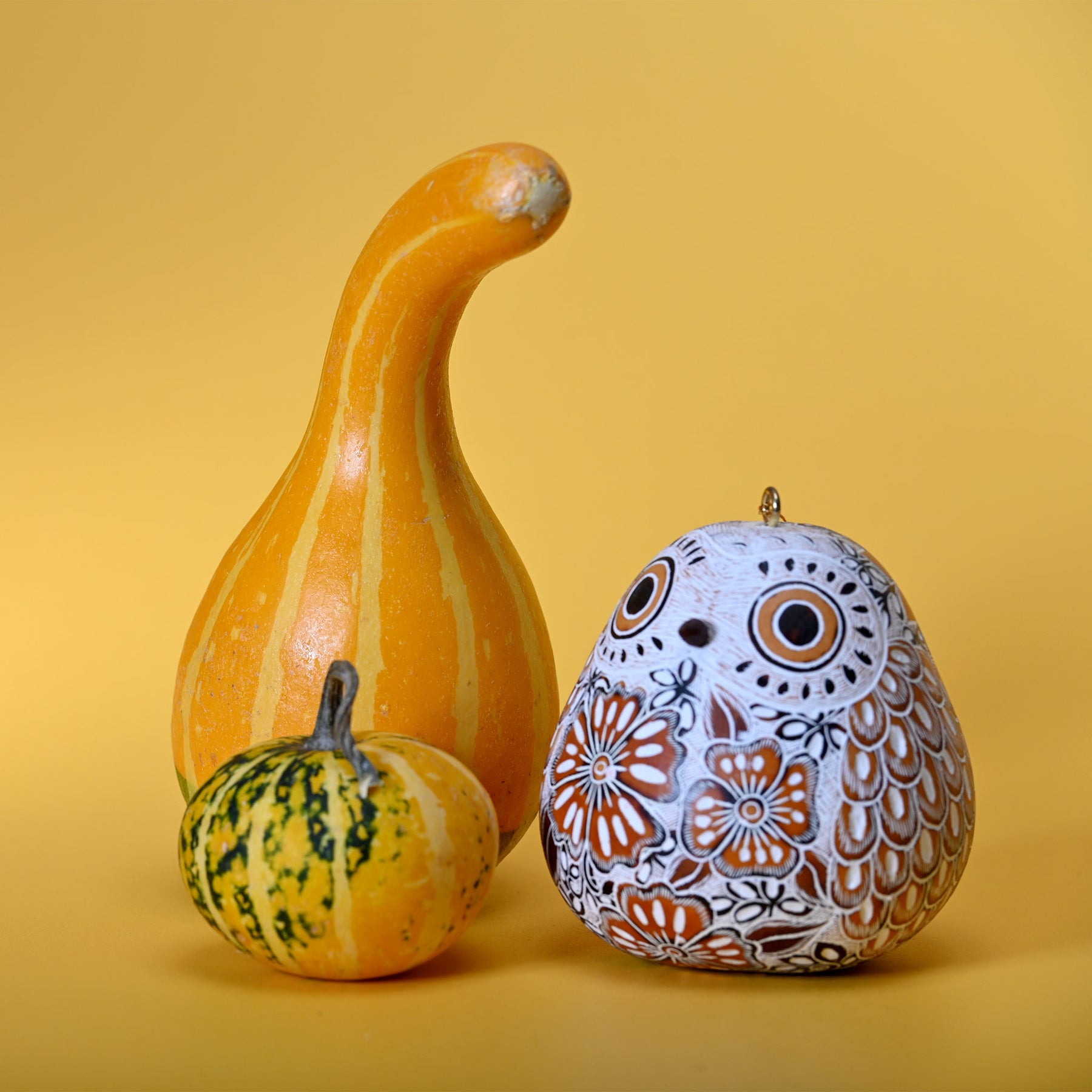 Snowy Owl - Gourd Ornament