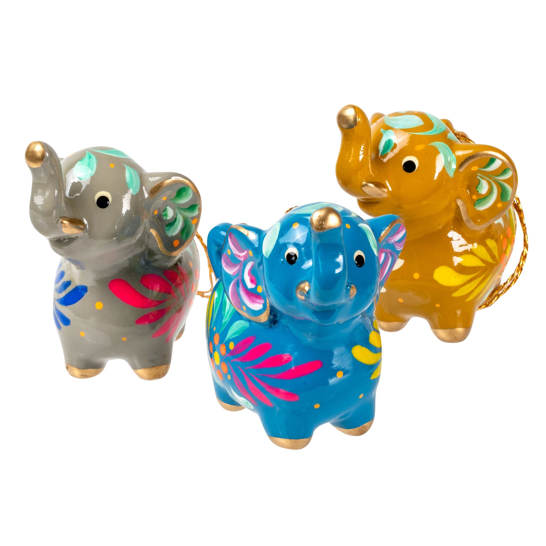 Elephant - Confetti Ceramic Ornament