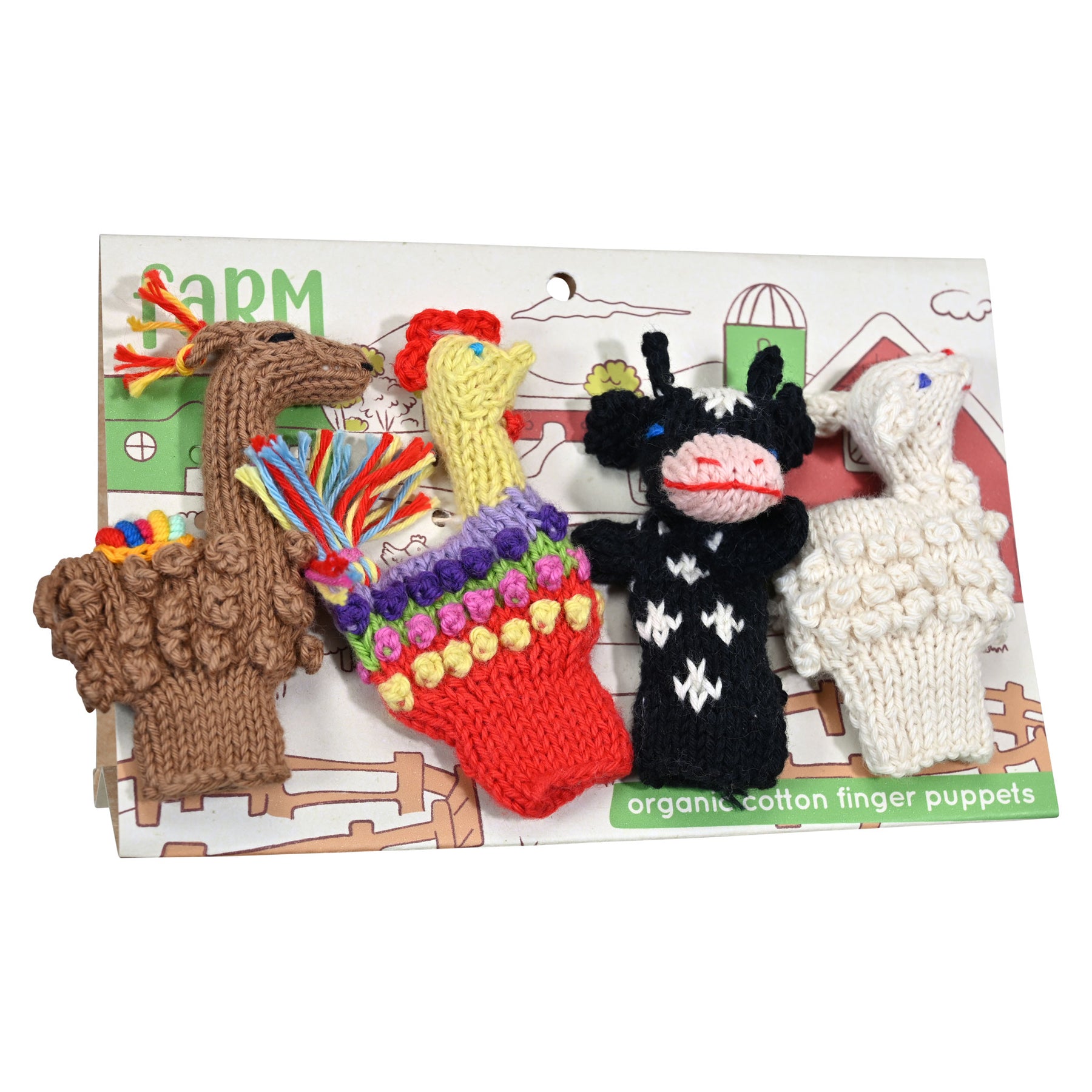 Farm Story Pack of 4 - Organic Cotton Finger Puppets