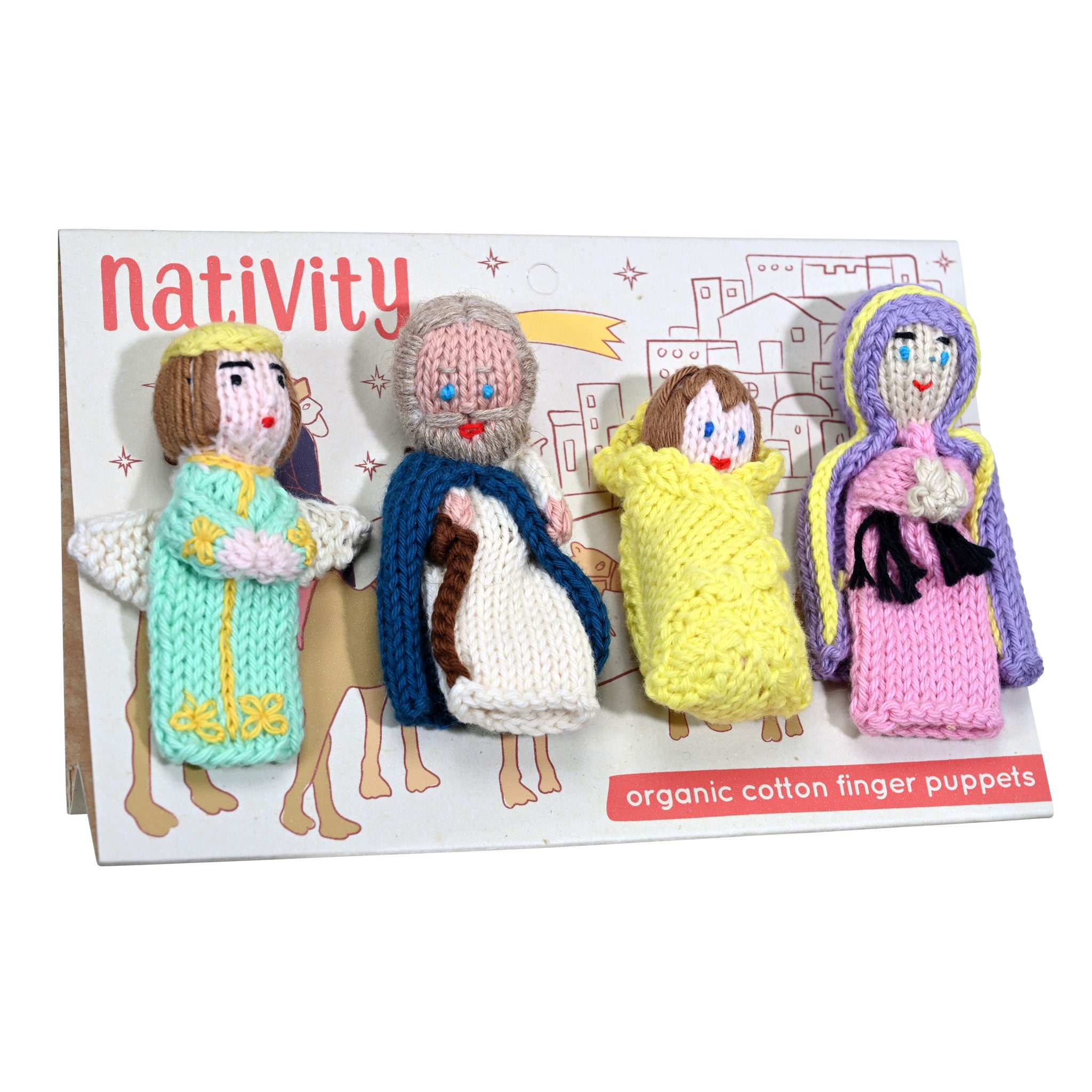 Nativity Story Pack of 4 - Organic Cotton Finger Puppets