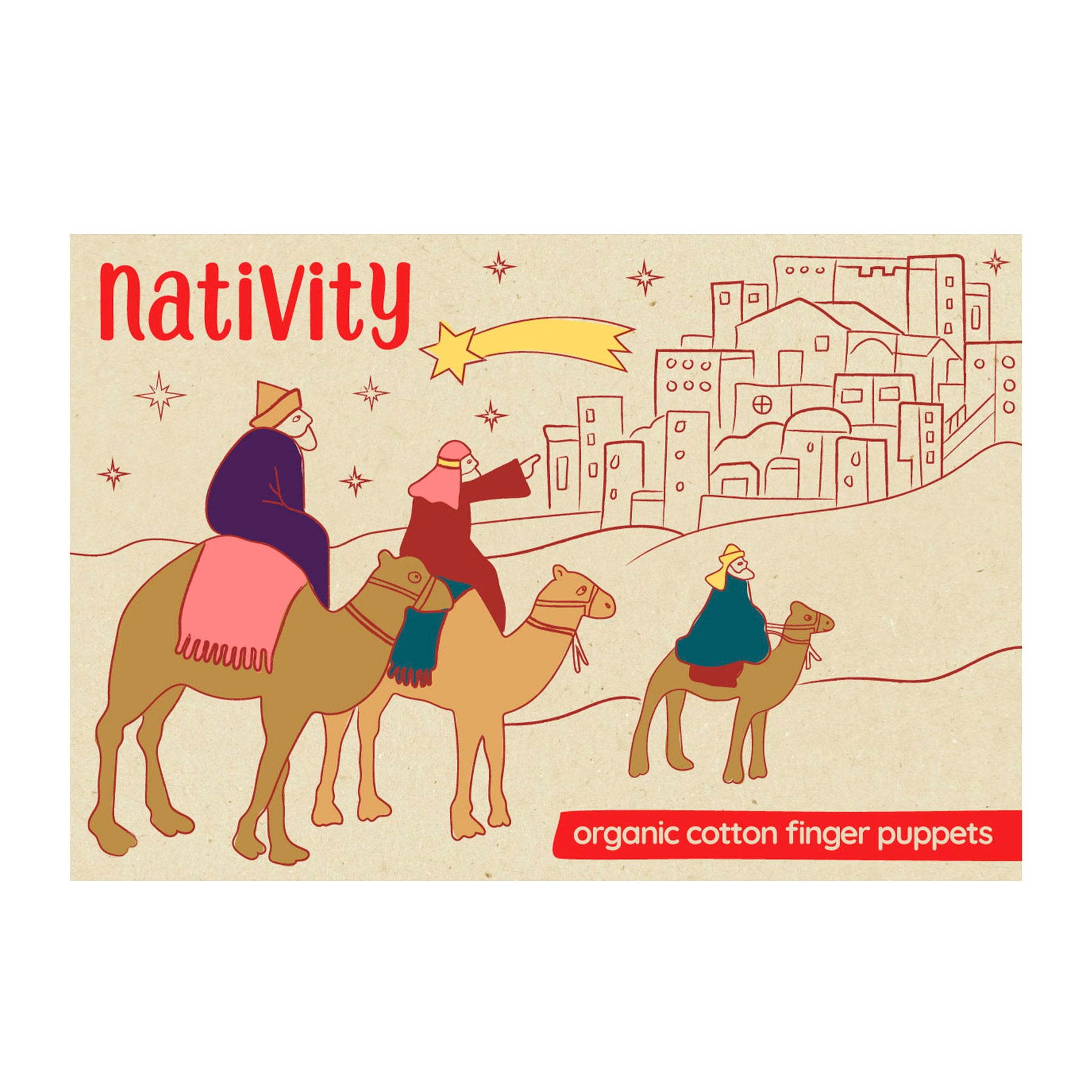 Nativity Story Pack of 4 - Organic Cotton Finger Puppets