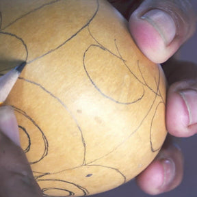 Blond Owl - Gourd Ornament