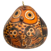 Owl Mom and Owlet - Gourd Ornament