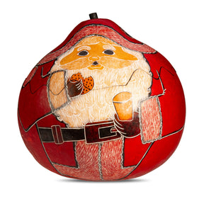 Santa - Large Carved Gourd Box