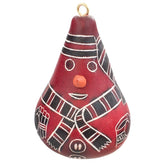 Snowman - Mini Gourd Ornament, assorted colors natural and red