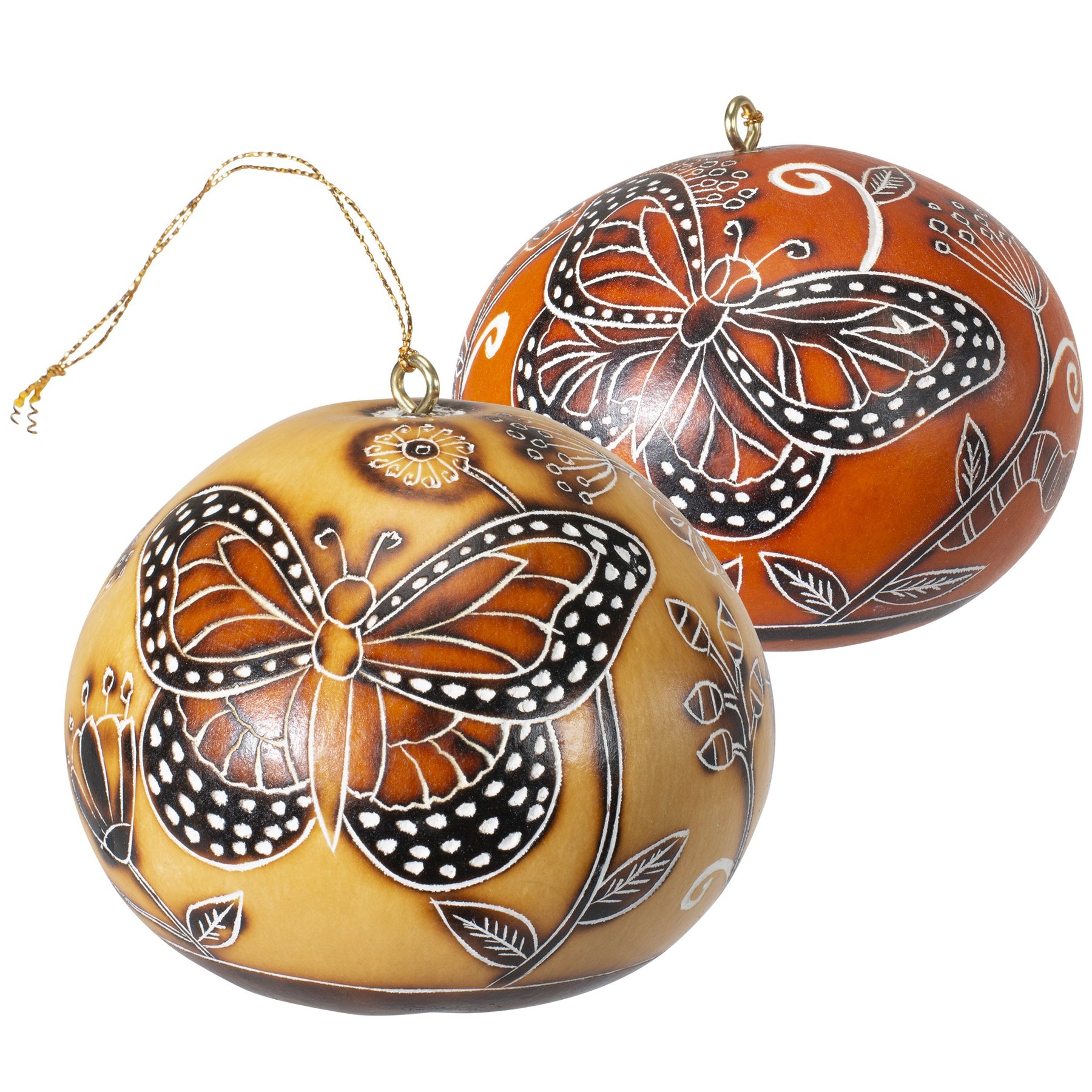 Monarch Butterflies - Gourd Ornament