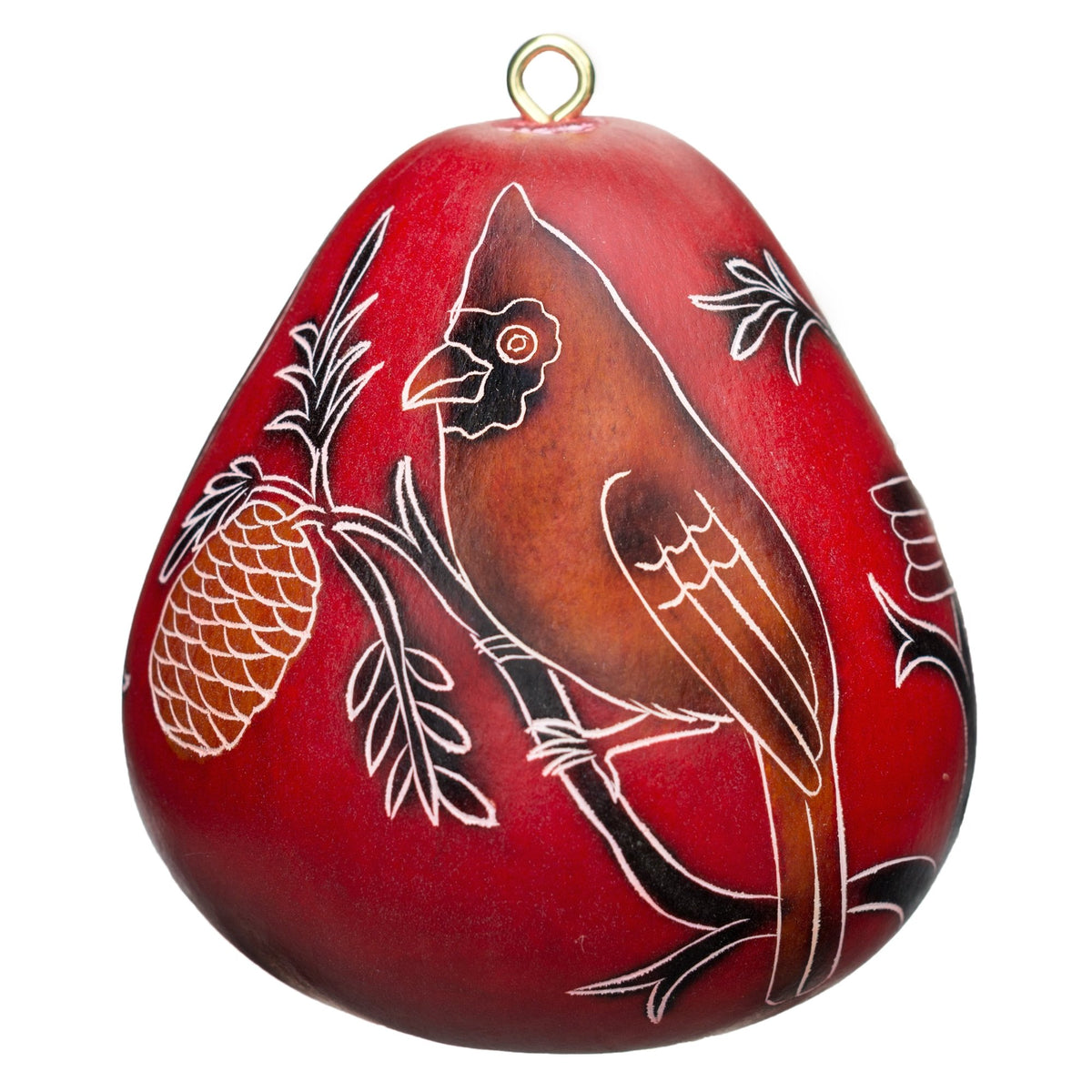 Cardinals on a Branch - Gourd Ornament