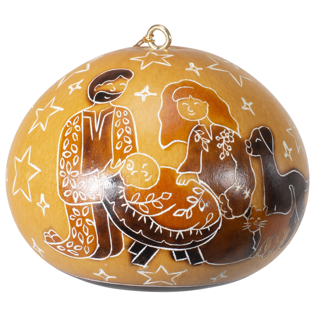 Peace Nativity - Gourd Ornament