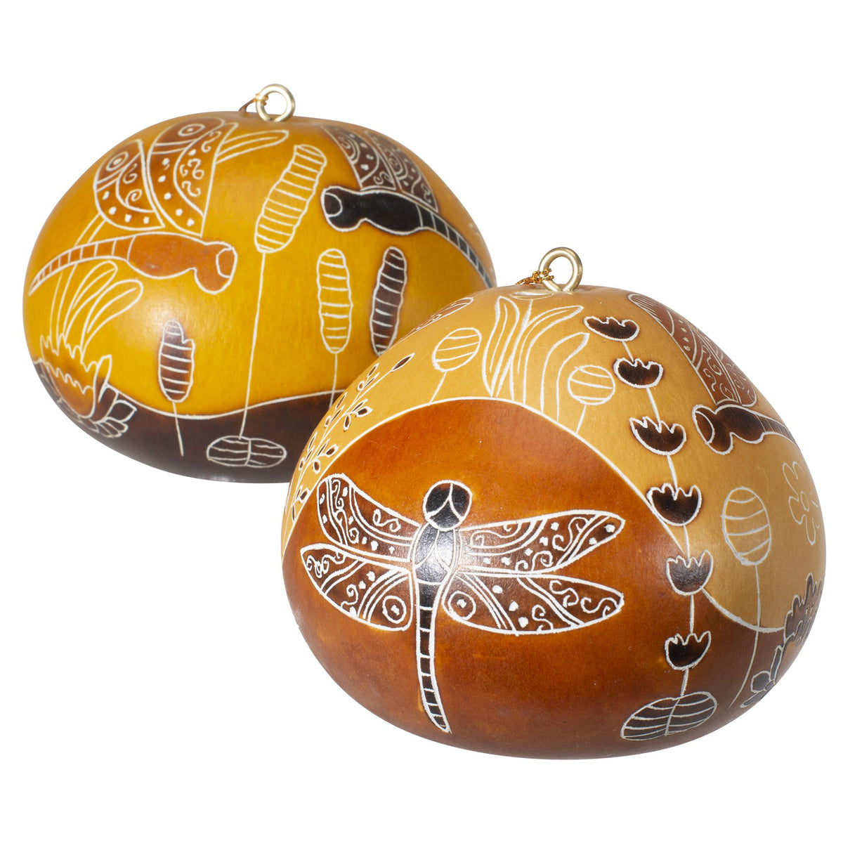 Dragonfly Doodle - Gourd Ornament 