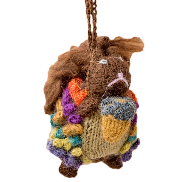 Squirrel - Alpaca Knitted Ornament