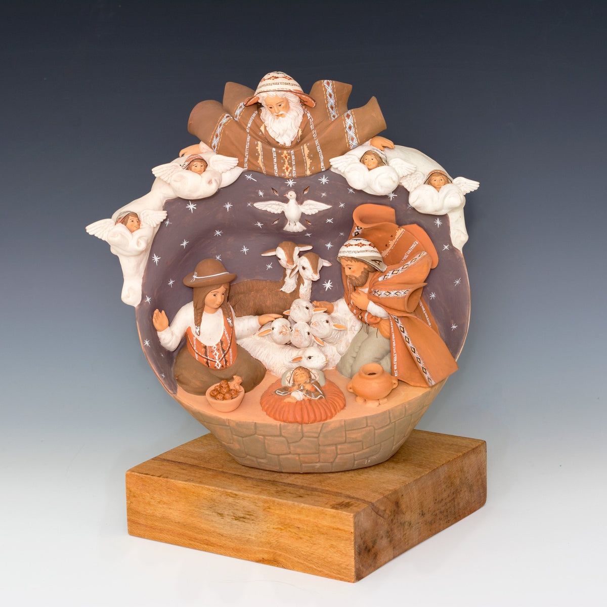 Holy Trinity - Fine Ceramic Nativity -  One Piece