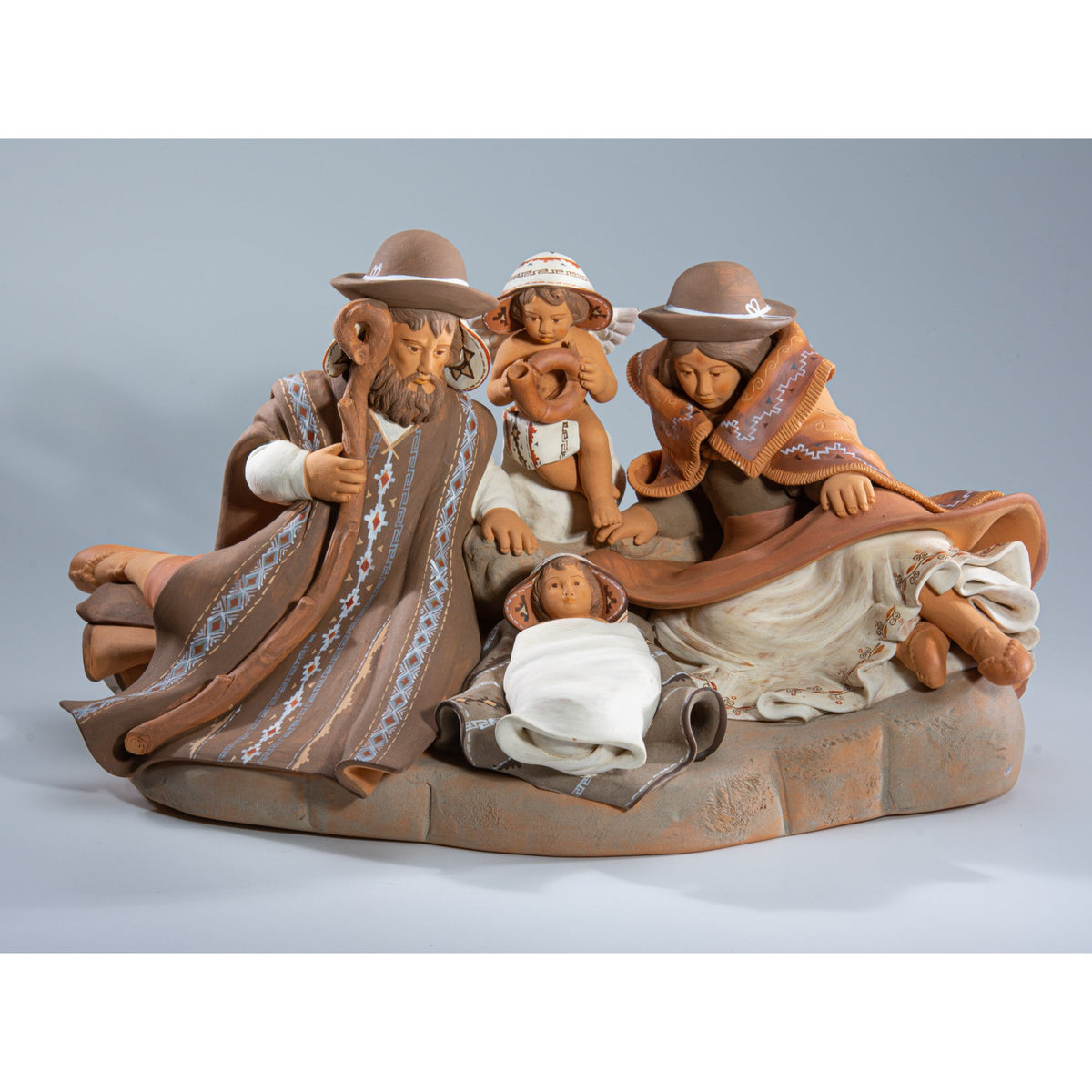 Resting Family - Fine Ceramic Nativity - One Piece