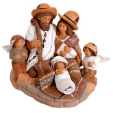 Holy Family & Two Angels - Fine Ceramic Nativity - Large
