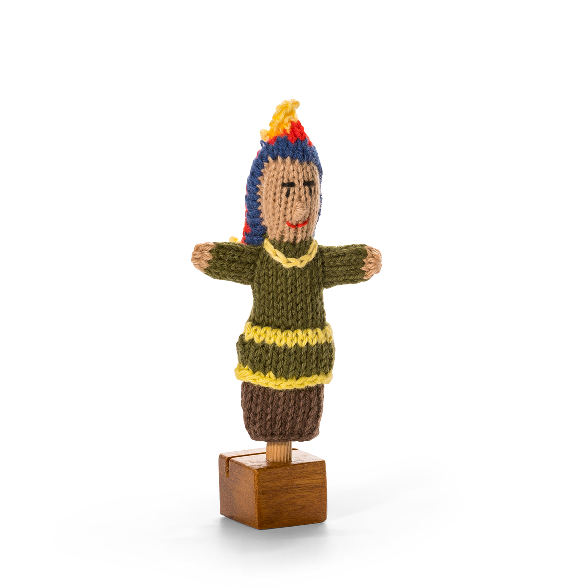 North American Indian Boy - Bright Organic Cotton Finger Puppet