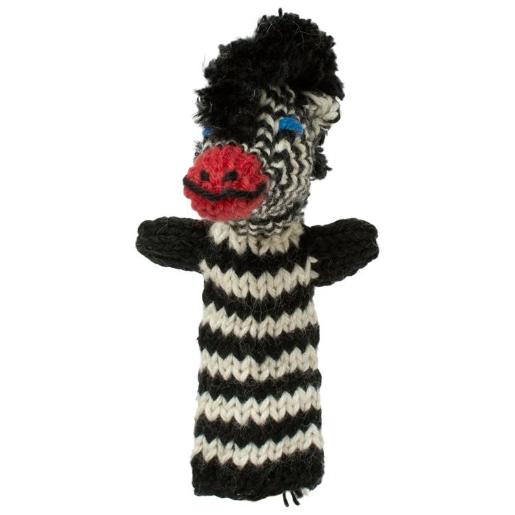 Zebra - Bright Organic Cotton Finger Puppet