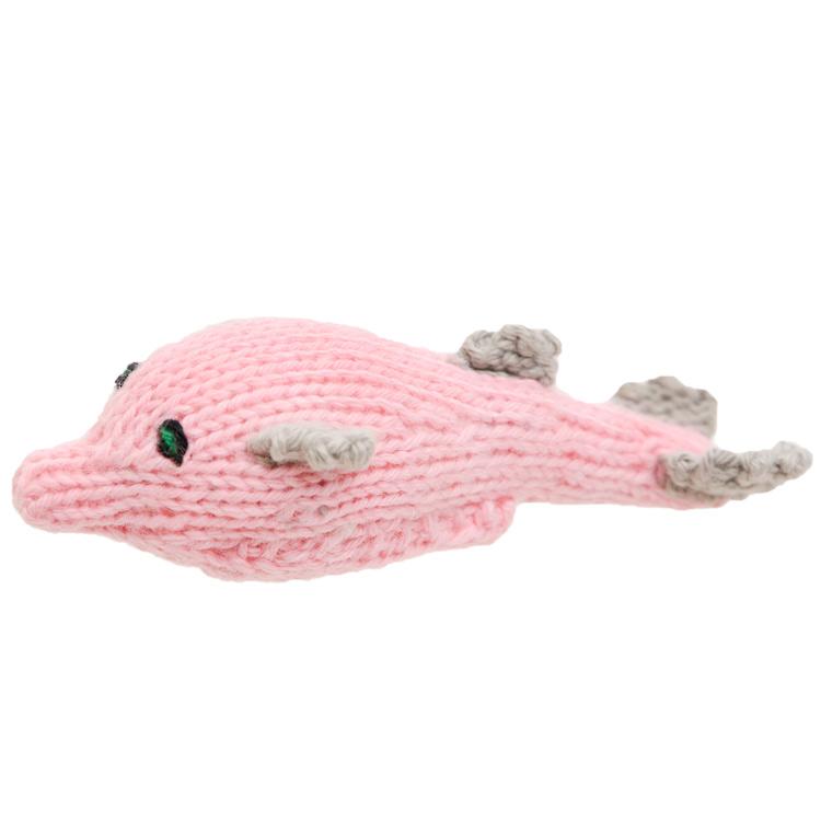 Pink Dolphin - Bright Organic Cotton Finger Puppet