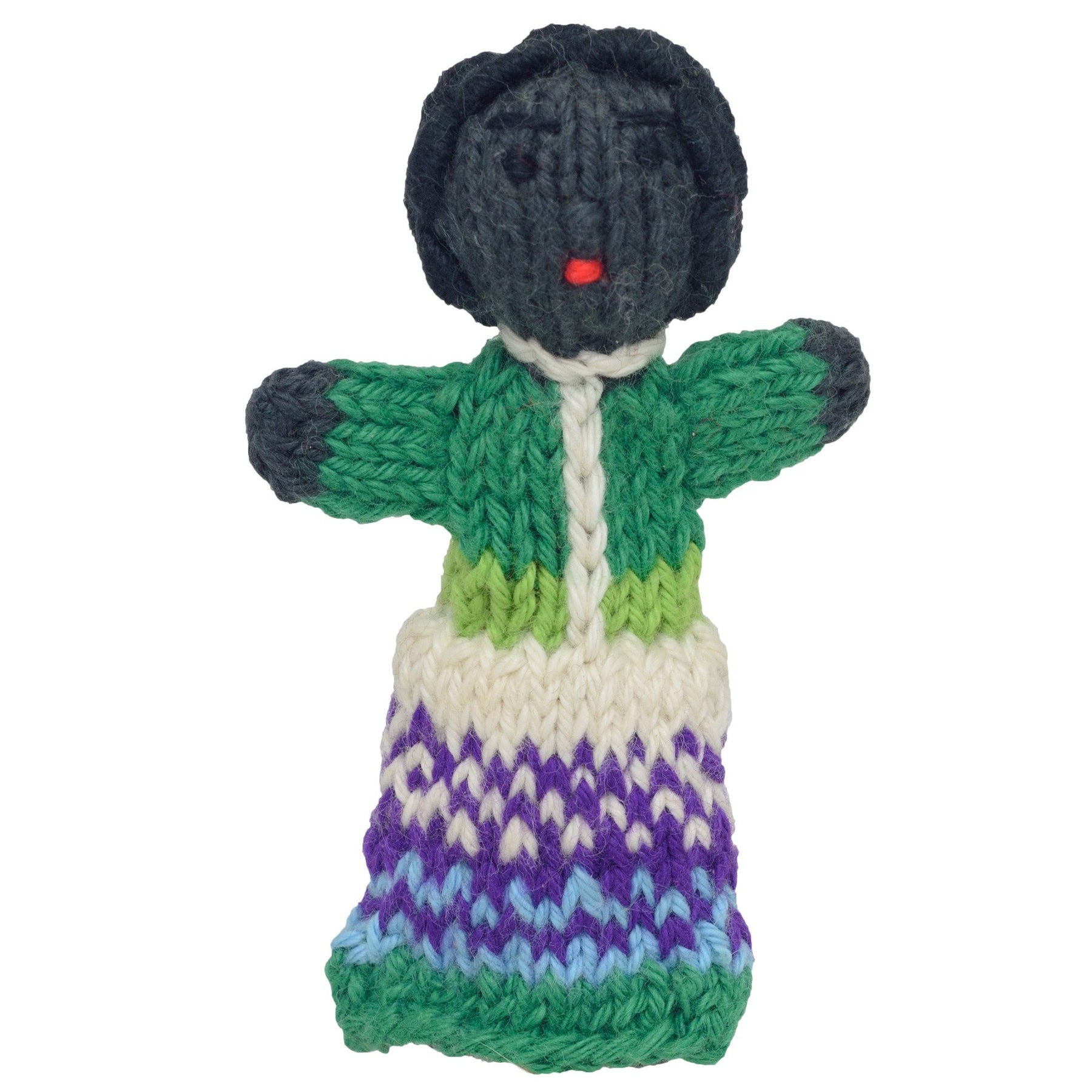 African American Girl - Bright Organic Cotton Finger Puppet